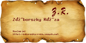 Záborszky Róza névjegykártya