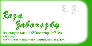 roza zaborszky business card